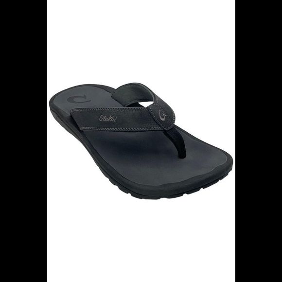 Olukai Men's Ohana Beach Sandals Black/Dark Shadow - Medium - Picture 1 of 3